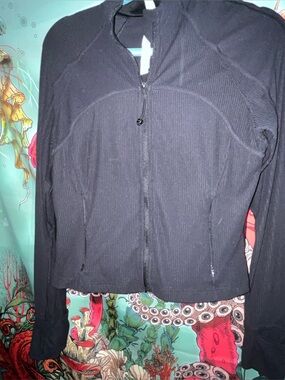 lululemon athletica Black Ribbed Zip-Up Jacket